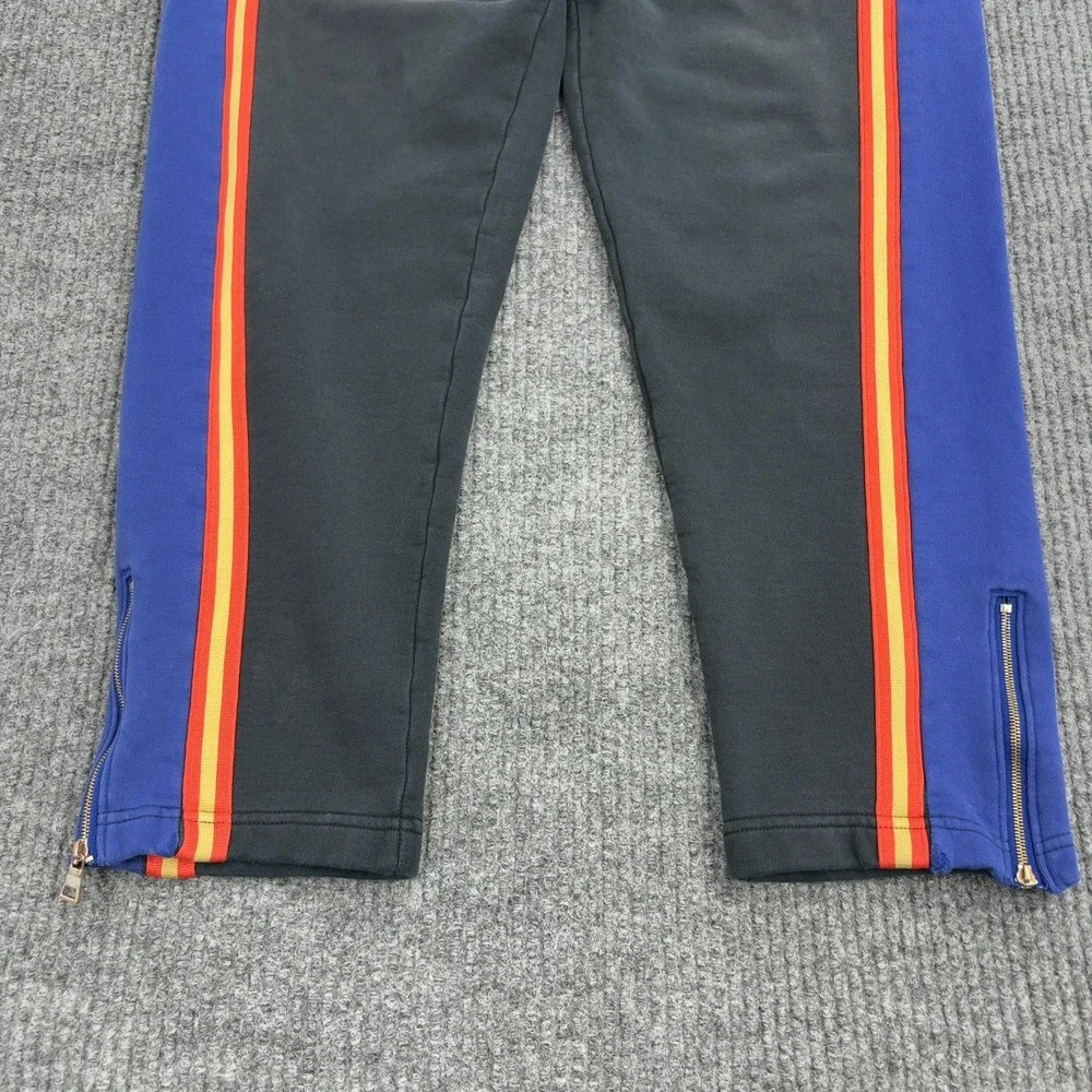 Jordan Sweatpants Mens‎ Black Blue Red Yellow Side Stripe Ankle Zip Athletic
